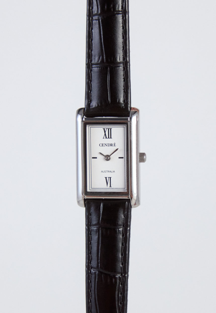 Kelly Watch | Silver | Black Croc