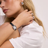 Kensington Watch | Silver | Black Croc