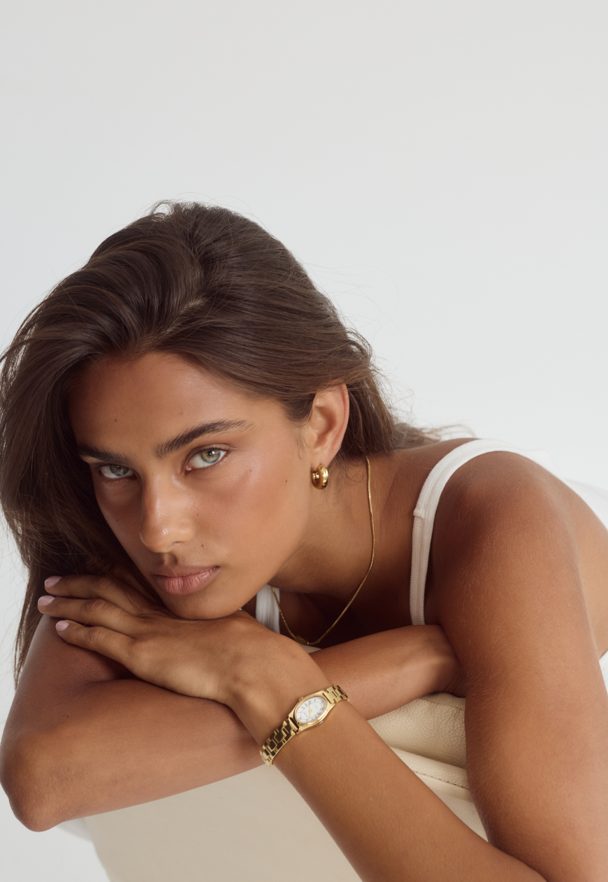 Emmeline Watch | White | 14K Gold