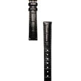 Classic | Black Croc Leather Watch Band | Gold