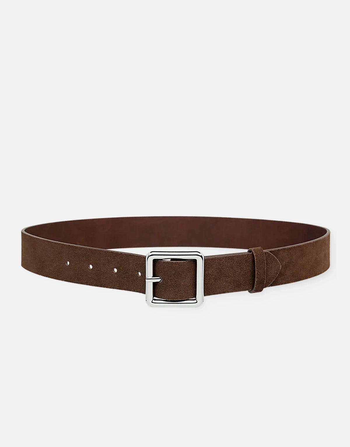 Beckett Belt | Chocolate Suede | Silver