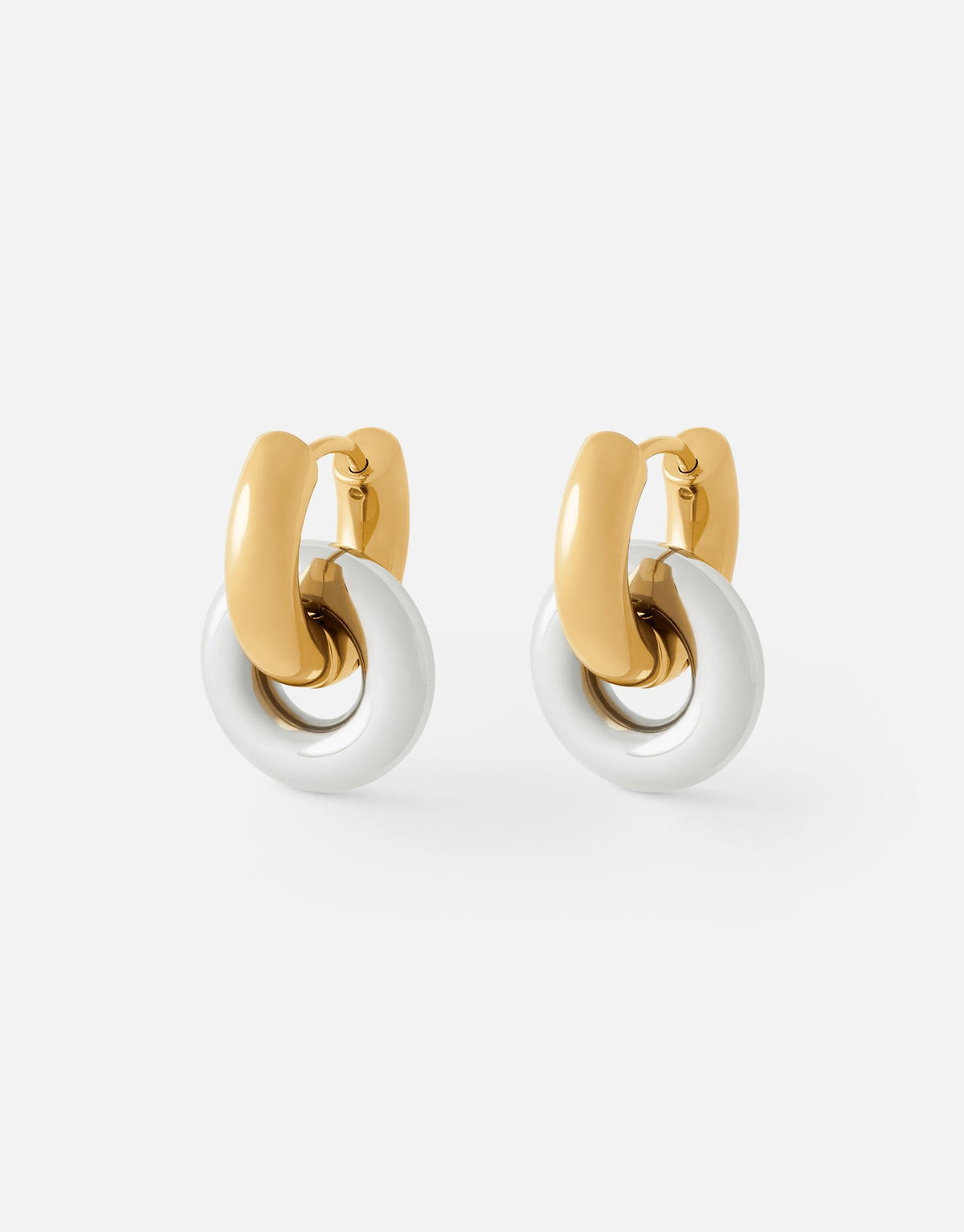 Hailey Huggie Earrings | Two Tone