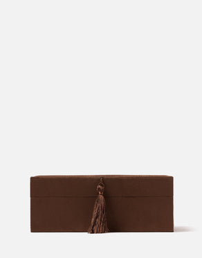Margot Jewellery Box | Chocolate Suede