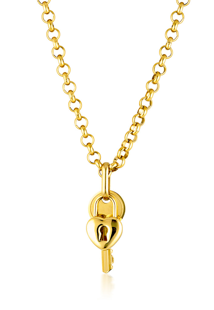 Lock & Key Necklace | Gold