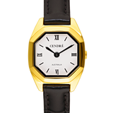 Kensington Watch | White | Black Croc