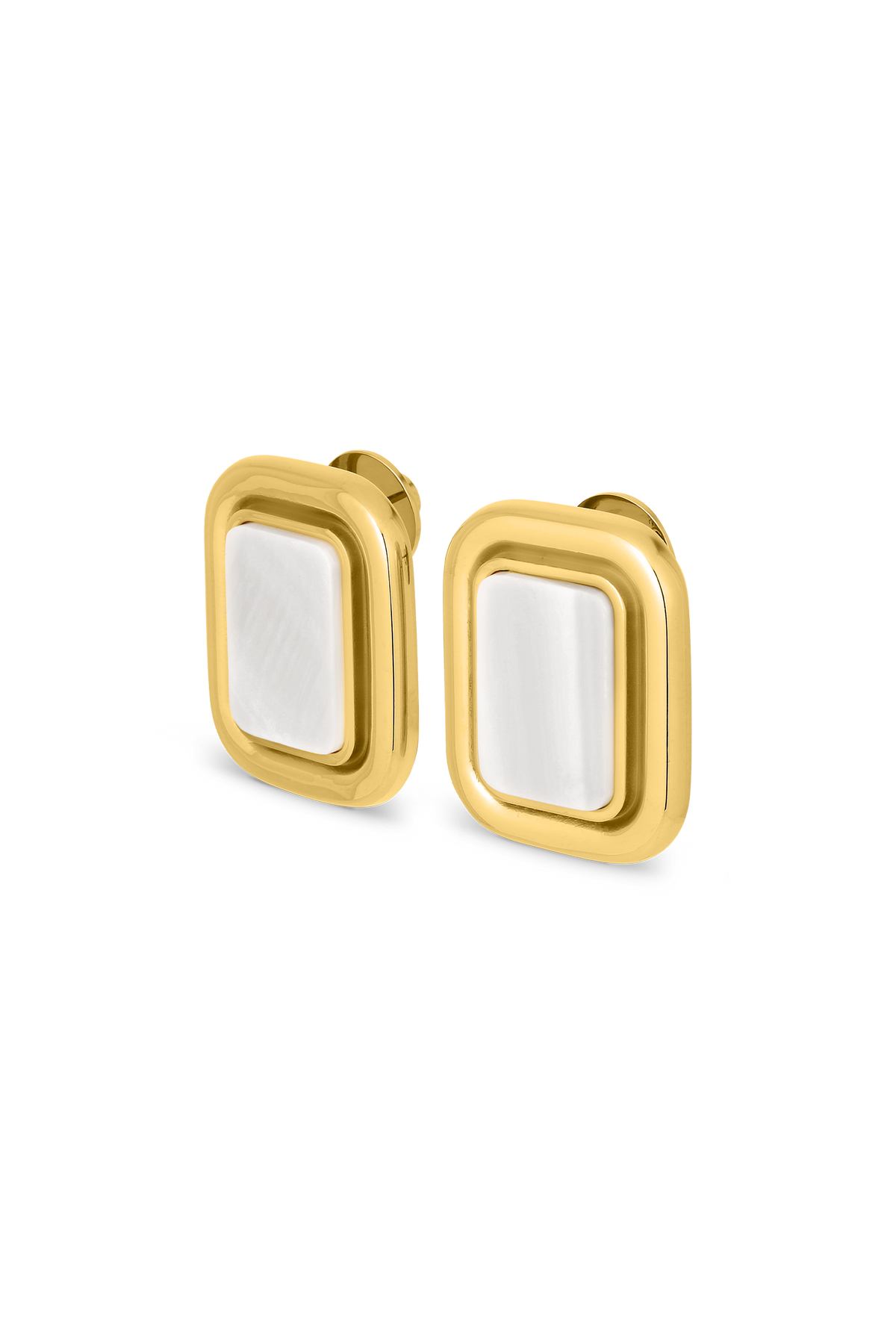 Leea Earrings | White | 18K Gold