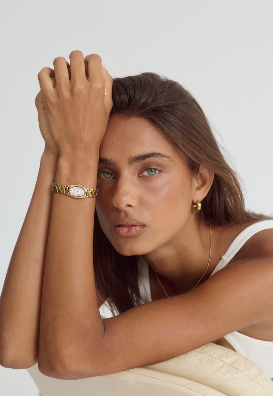 Emmeline Watch | White | 14K Gold