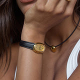 Bridgette Watch | Gold | Smooth Black