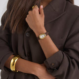 Bridgette Watch | White | Chocolate Suede