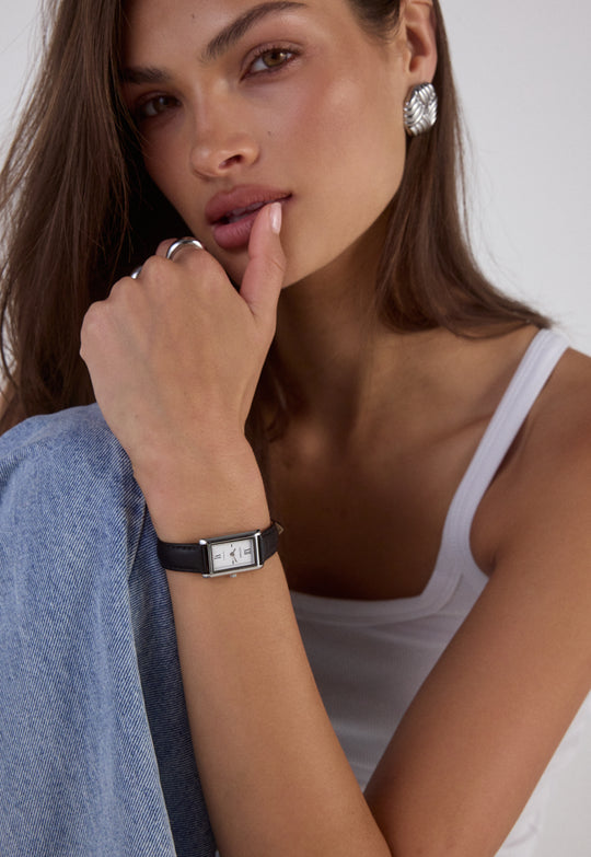 Kelly Watch | Silver | Smooth Black