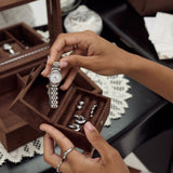 Margot Jewellery Box | Chocolate Suede