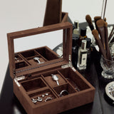 Margot Jewellery Box | Chocolate Suede