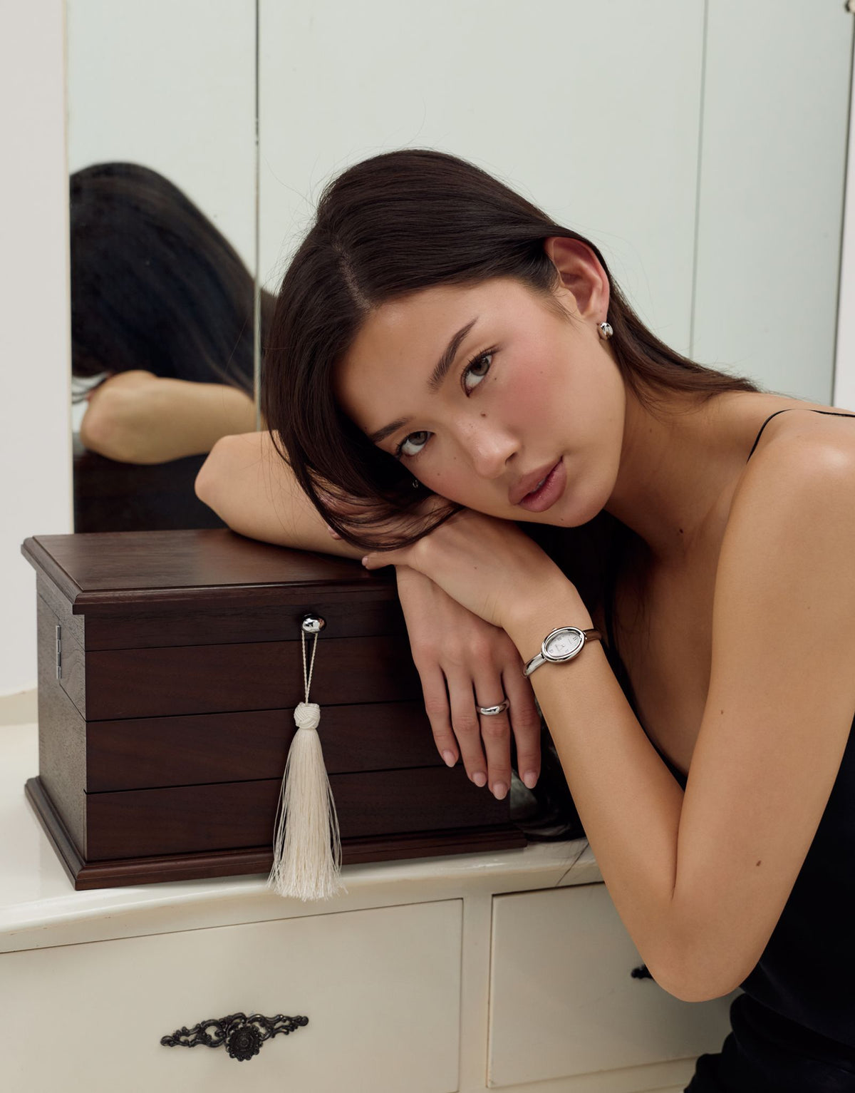 Mabel Wooden Jewellery Box | Dark Walnut