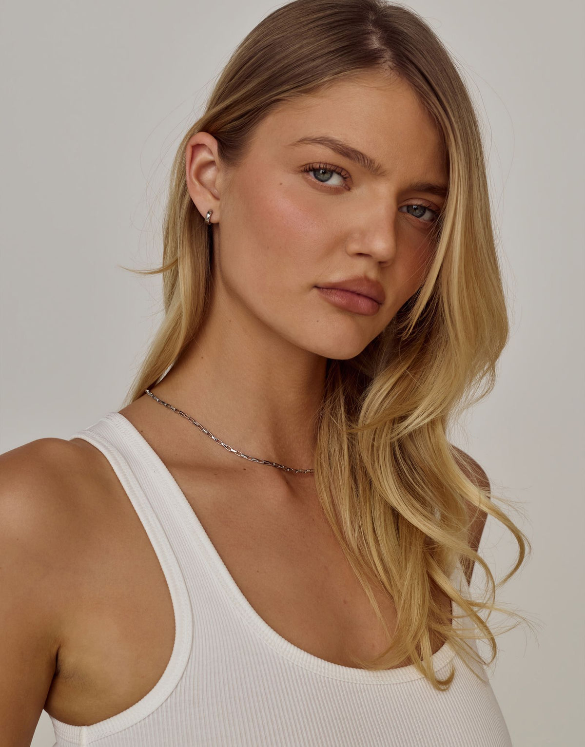 Bianca Huggie Earrings | Silver