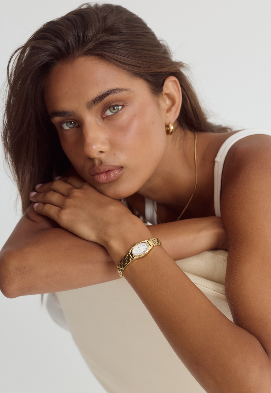 Emmeline Watch | White | 14K Gold