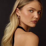 Hailey Huggie Earrings | Two Tone