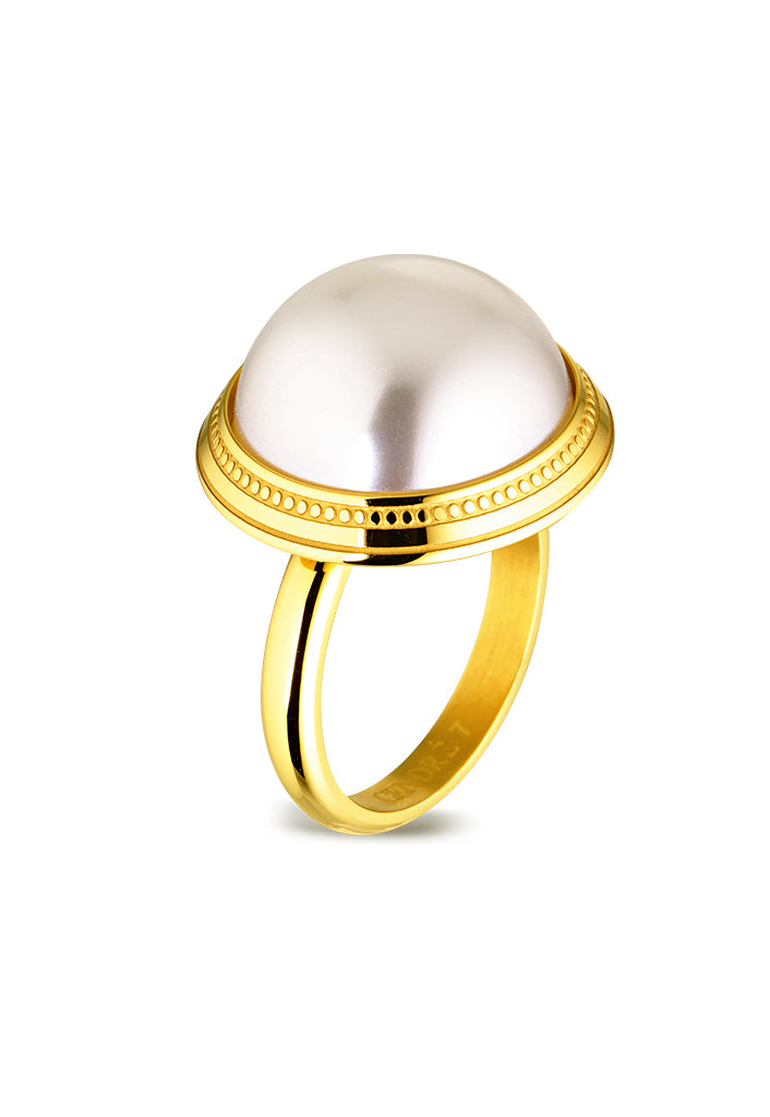 Rue Cler Pearl Ring | Gold