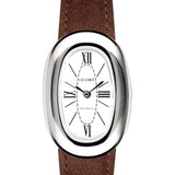 Bridgette Watch | Silver | Chocolate Suede