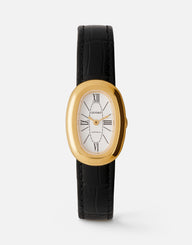 Bridgette Watch | White | Black Croc
