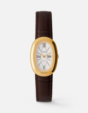 Bridgette Watch | White | Espresso Croc