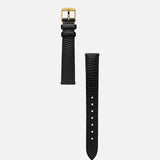 Classic | Black Python Leather Watch Band | Gold