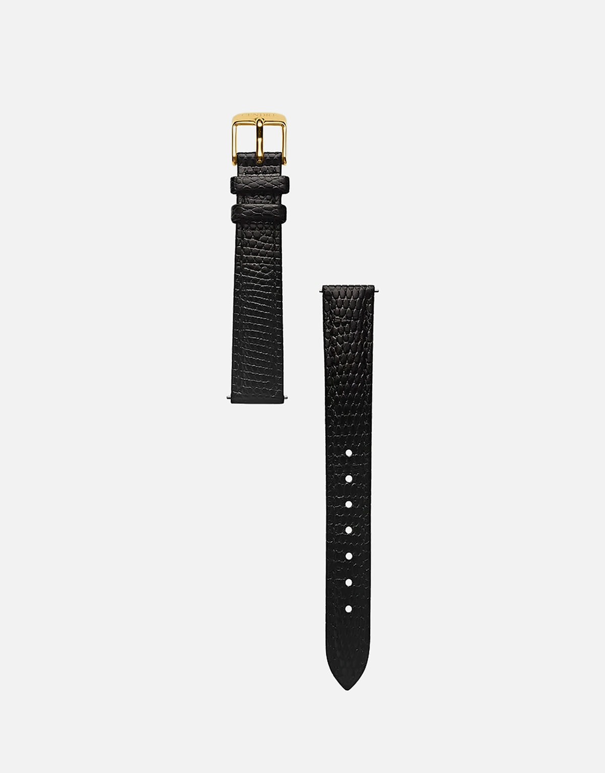 Classic | Black Python Leather Watch Band | Gold