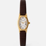 Emmeline Watch | White | Espresso Croc