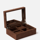 Margot Jewellery Box | Chocolate Suede