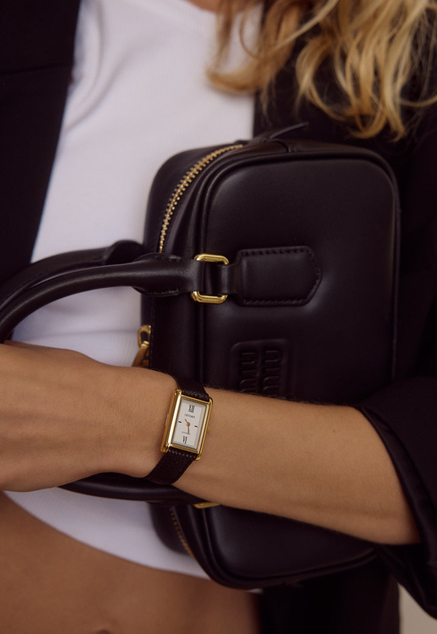 Kelly Watch | White | Black Python