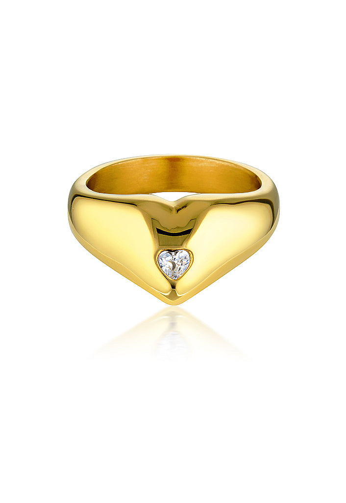 Pour Toi Heart Ring | Gold