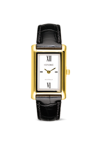 Kelly Watch | White | Black Croc