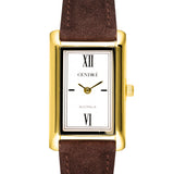 Kelly Watch | White | Chocolate Suede