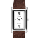 Kelly Watch | Silver | Chocolate Suede