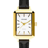 Mason Watch | White | Black Croc