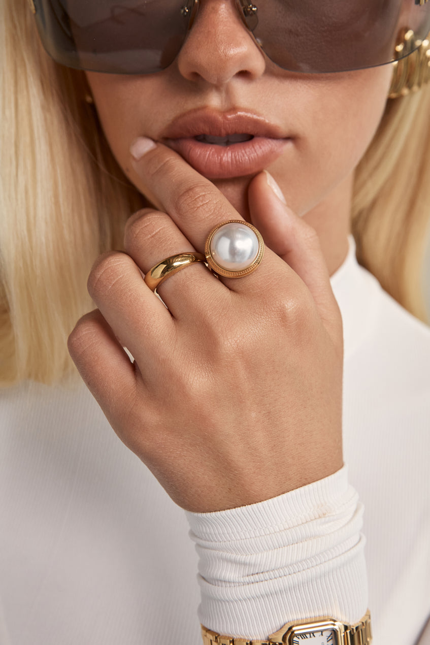 Rue Cler Pearl Ring | Gold