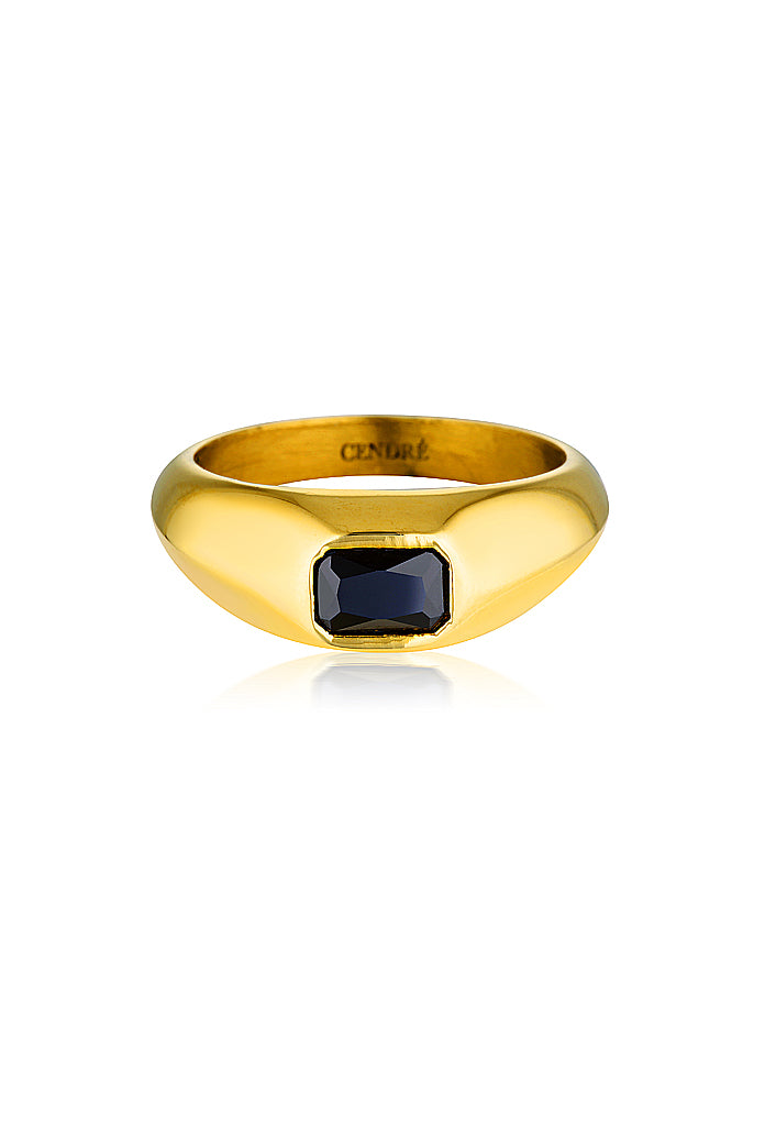 Bowie Onyx Ring | Gold