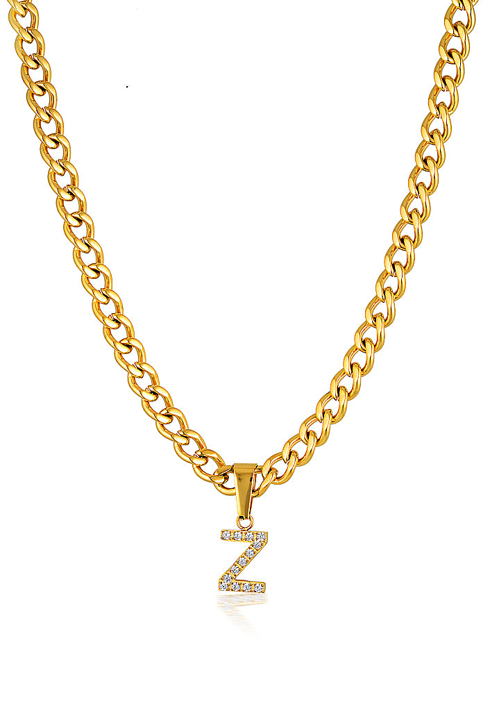 Tres Initial Chain Necklace | Gold